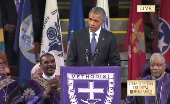 obama sings amazing grace